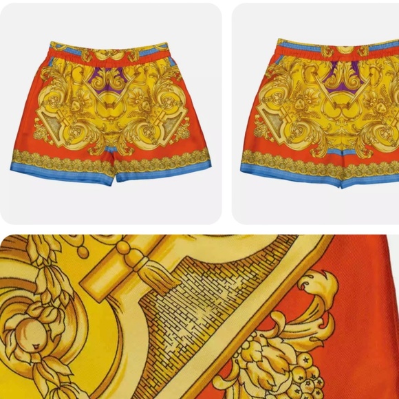 Versace Pants - Ladies Heritage Baroque Print Silk Shorts 38 (US Size 2)